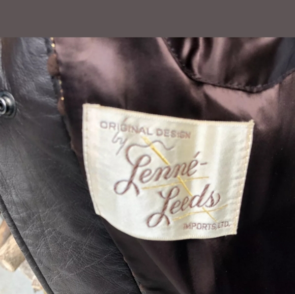 Vintage Faux Fur w/ Leather Panel Belted Coat - Picture 2 of 8